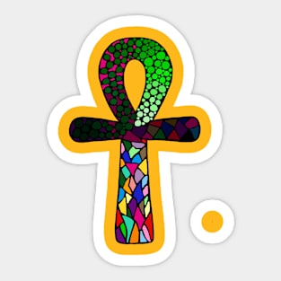 Colorful Ankh Sticker